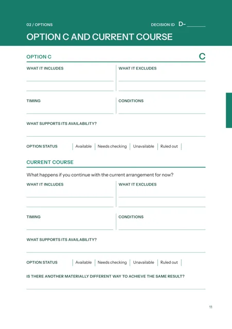 Option C and current course