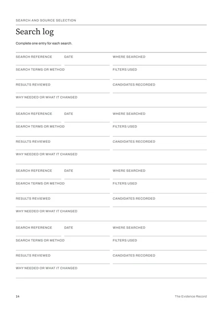 Search log
