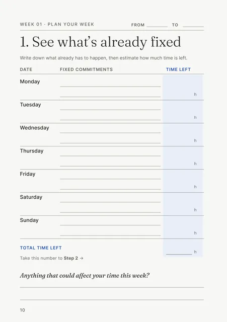 Week 01 plan